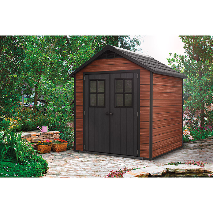 CASETA COBERTIZO RESINA JARDIN NEWTON 757 KETER - CASETAS Y COBERTIZOS  JARDIN - CASETAS COBERTIZOS RESINA JARDIN KETER - Casetas y Cobertizos de  Resina para Jardin en España, Piscinas Gre