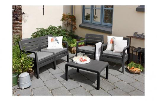 CONJUNTO PARA Y JARDIN DELANO LOUNGE SET ALLIBERT - DE PIEDRA , MUEBLES DE JARDIN Y TERRAZA - CONJUNTOS PARA TERRAZA Y JARDIN Casetas y Cobertizos de Resina para