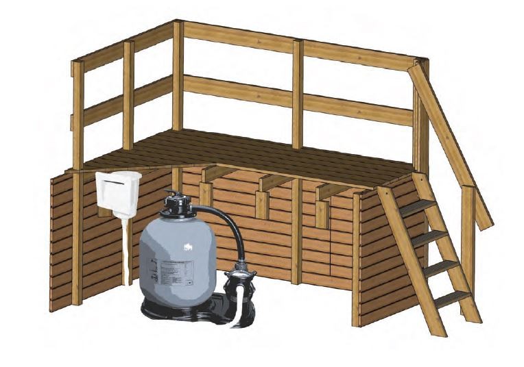 KIT DE PARA PISCINA GRE SAFRAN 2 PLATAFORMA Y ESCALERA - PISCINAS GRE DESMONTABLES - PISCINAS GRE OVALADA DE MADERA NATURAL SUNBAY - Casetas y Cobertizos de Resina en España, Gre